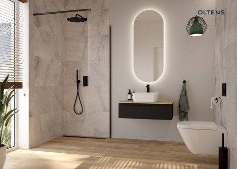 Hadsel Oltens Hadsel umywalka 38,5 cm nablatowa kwadratowa z powłoką SmartClean biała 40807000
