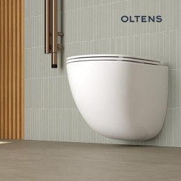 Hamnes Zestaw Oltens Hamnes OneForm Stille PureRim miska WC wisząca z powłoką SmartClean z deską wolnoopadającą biały połysk 42549000