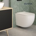Hamnes Zestaw Oltens Hamnes Stille miska wisząca WC PureRim z powłoką SmartClean z deską wolnoopadającą Slim biała 42542000