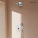 Molle Oltens Molle zestaw bateria wannowo-prysznicowa podtynkowa z deszczownicą Vann i słuchawką 3 funkcyjną Havis EasyClick chrom 360