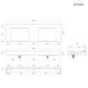 Stila Oltens Stila umywalka 140x45 cm ścienna LavaForm biały połysk 40005000