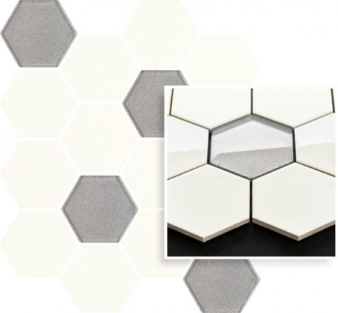 UNIWERSALNA MOZAIKA PRASOWANA BIANCO PARADYŻ HEXAGON MIX 22X25,5 G1