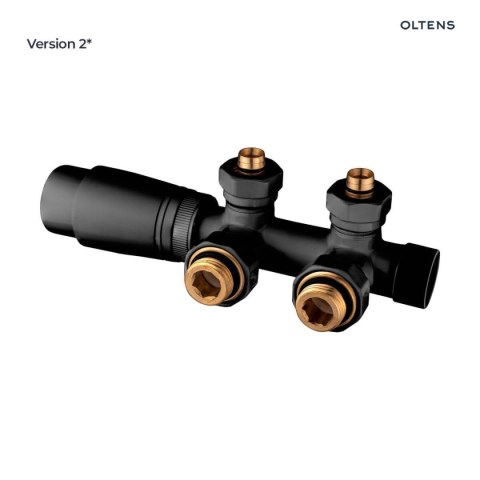 Varmare Oltens Varmare Ventil zestaw termostatyczny zintegrowany grzejnikowy prawy czarny mat 55902300