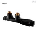 Varmare Oltens Varmare Ventil zestaw termostatyczny zintegrowany grzejnikowy prawy czarny mat 55902300