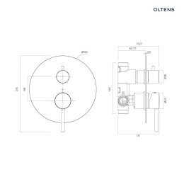 Molle Oltens Molle bateria wannowo-przysznicowa podtynkowa 3-drożna miedź szczotkowana 34113610