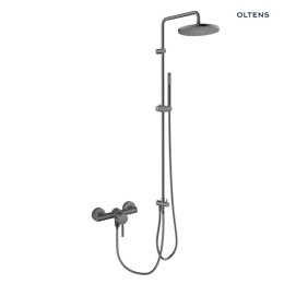 Molle Oltens Molle zestaw prysznicowy z baterią prysznicową ścienną grafit 36050400