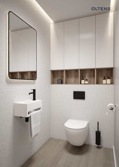 Rann Oltens Rann bateria umywalkowa stojąca czarny mat 32205300