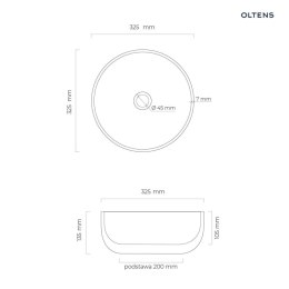 Svale Oltens Svale umywalka 32,5x32,5 cm nablatowa okrągła z powłoką SmartClean biała 40833000