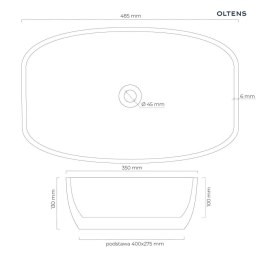 Svale Oltens Svale umywalka 48,5x35 cm nablatowa owalna z powłoką SmartClean biała 40832000