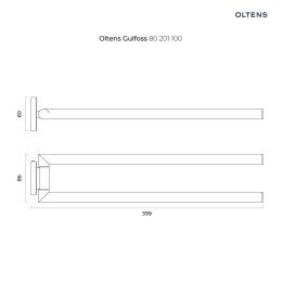 Gulfoss Oltens Gulfoss wieszak na ręcznik 40 cm dwuramienny ruchomy chrom 80105100