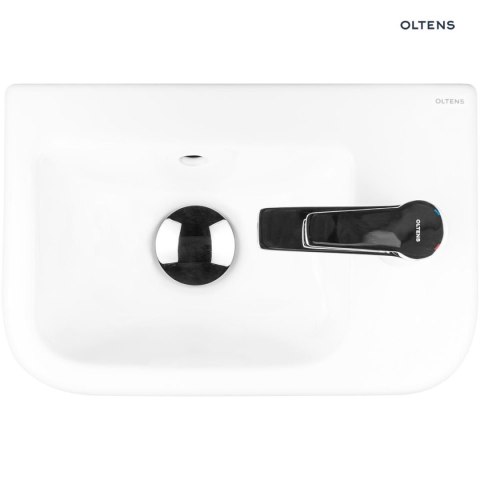 Vernal Oltens Vernal umywalka 37x24,5 cm wisząca prawa z powłoką SmartClean biała 41505000 Vernal Oltens Vernal umywalka 37x24,5 cm wisząca prawa z powłoką SmartClean biała 41505000