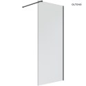 Bo Oltens Bo Walk-in ścianka prysznicowa 80 cm czarny mat/szkło przezroczyste 22000300