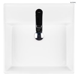 Hyls Oltens Hyls umywalka 47 cm nablatowa kwadratowa z powłoką SmartClean biała 41809000
