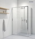 Fulla Oltens Fulla kabina prysznicowa 120x80 cm prostokątna drzwi ze ścianką chrom/szkło przezroczyste 20203100