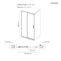 Fulla Oltens Fulla kabina prysznicowa 120x80 cm prostokątna drzwi ze ścianką chrom/szkło przezroczyste 20203100