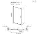 Fulla Oltens Fulla kabina prysznicowa 130x80 cm prostokątna drzwi ze ścianką chrom/szkło przezroczyste 20209100