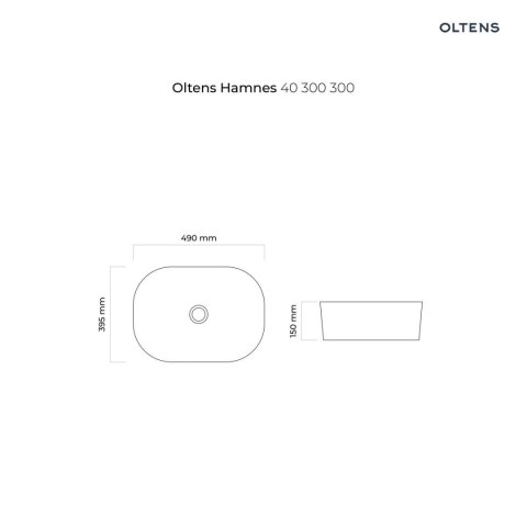 Hamnes Oltens Hamnes umywalka 49x39,5 cm nablatowa owalna czarny mat 40300300