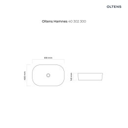 Hamnes Oltens Hamnes umywalka 61x40 cm nablatowa owalna czarny mat 40302300