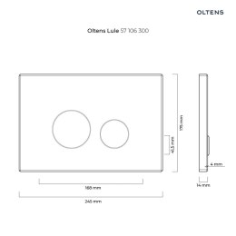 Lule Oltens Lule przycisk spłukujący do WC szklany czarny/chrom/czarny 57201300