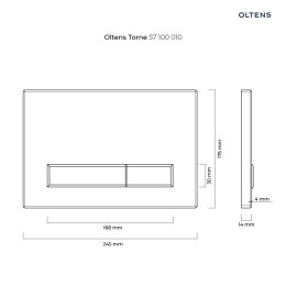 Torne Oltens Torne przycisk spłukujący do WC szklany biały/chrom 57200010