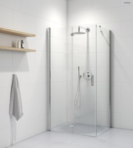 Trana Oltens Trana kabina prysznicowa 90x80 cm prostokątna drzwi ze ścianką chrom/szkło przezroczyste 20206100