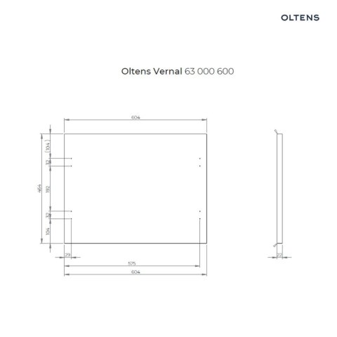 Vernal Oltens Vernal szafka 60 cm podumywalkowa wisząca z blatem biały połysk/dąb 60000060 Vernal Oltens Vernal szafka 60 cm podumywalkowa wisząca z blatem biały połysk/dąb 60000060