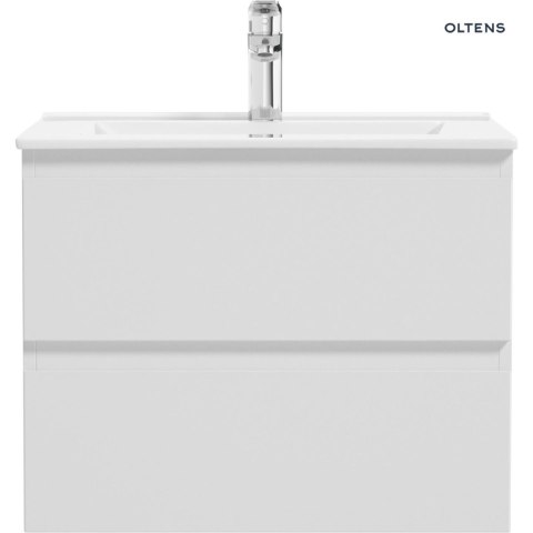 Vernal Oltens Vernal szafka 60 cm podumywalkowa wisząca z blatem biały połysk/dąb 60000060 Vernal Oltens Vernal szafka 60 cm podumywalkowa wisząca z blatem biały połysk/dąb 60000060