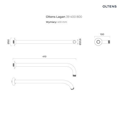 Vindel Oltens Vindel Lagan deszczownica 30 cm okrągła z ramieniem ściennym złoty połysk 36012800 Vindel Oltens Vindel Lagan deszczownica 30 cm okrągła z ramieniem ściennym złoty połysk 36012800