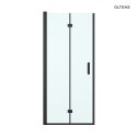 Hallan Oltens Hallan kabina prysznicowa 100x80 cm prostokątna drzwi ze ścianką czarny mat/szkło przezroczyste 20204300