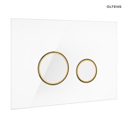 Lule Oltens Lule przycisk spłukujący do WC szklany biały/złoty mat/biały 57203000