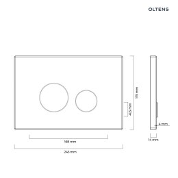 Lule Oltens Lule przycisk spłukujący do WC szklany czarny/złoty mat/czarny 57203300