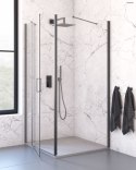Rinnan Oltens Rinnan kabina prysznicowa 80x100 cm prostokątna drzwi ze ścianką czarny mat/szkło przezroczyste 20215300