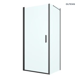 Rinnan Oltens Rinnan kabina prysznicowa 90x80 cm prostokątna drzwi ze ścianką czarny mat/szkło przezroczyste 20216300