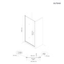 Rinnan Oltens Rinnan kabina prysznicowa 90x80 cm prostokątna drzwi ze ścianką czarny mat/szkło przezroczyste 20216300