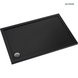 Superior Oltens Superior brodzik 100x80 cm prostokątny akrylowy czarny mat 15002300