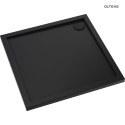Superior Oltens Superior brodzik 80x80 cm kwadratowy akrylowy czarny mat 17002300