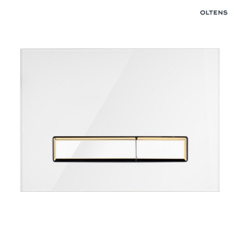 Torne Oltens Torne przycisk spłukujący do WC szklany biały/złoty mat/biały 57202000