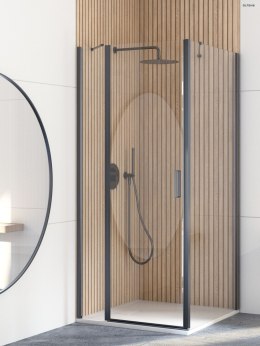 Verdal Oltens Verdal drzwi prysznicowe 80 cm czarny mat/szkło przezroczyste 21203300