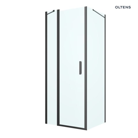 Verdal Oltens Verdal kabina prysznicowa 80x80 cm kwadratowa drzwi ze ścianką czarny mat/szkło przezroczyste 20010300