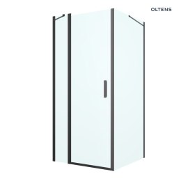 Verdal Oltens Verdal kabina prysznicowa 90x100 cm prostokątna drzwi ze ścianką czarny mat/szkło przezroczyste 20208300