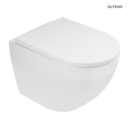Hamnes Stille Zestaw Oltens Hamnes Stille miska WC wisząca PureRim z powłoką SmartClean z deską wolnoopadającą biały 42523000