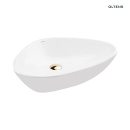 Vala Oltens Vala umywalka 59x39 cm nablatowa owalna z powłoką SmartClean biała 40825000
