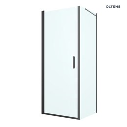 Rinnan Oltens Rinnan kabina prysznicowa 80x80 cm kwadratowa drzwi ze ścianką czarny mat/szkło przezroczyste 20013300
