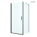 Rinnan Oltens Rinnan kabina prysznicowa 90x90 cm kwadratowa drzwi ze ścianką czarny mat/szkło przezroczyste 20014300