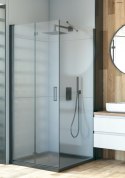 Rinnan Oltens Rinnan kabina prysznicowa 90x90 cm kwadratowa drzwi ze ścianką czarny mat/szkło przezroczyste 20014300