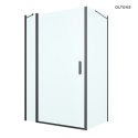 Verdal Oltens Verdal kabina prysznicowa 120x90 cm protokątna drzwi ze ścianką czarny mat/szkło przezroczyste 20213300