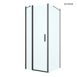 Hallan Oltens Hallan kabina prysznicowa 100x90 cm protokątna drzwi ze ścianką czarny mat/szkło przezroczyste 20205300