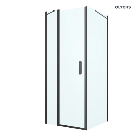 Hallan Oltens Hallan kabina prysznicowa 100x90 cm protokątna drzwi ze ścianką czarny mat/szkło przezroczyste 20205300