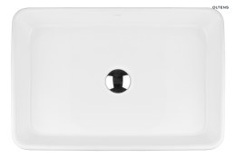 Lustra Oltens Lustra umywalka 60,5x35 cm nablatowa prostokątna z powłoką SmartClean biała 40806000