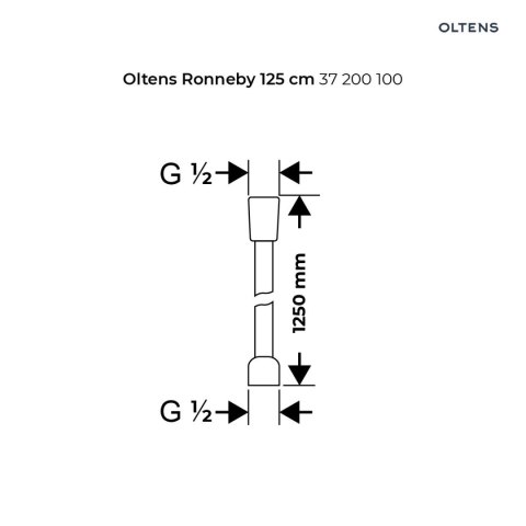 Ronneby Oltens Ronneby wąż prysznicowy 125 cm chrom 37200100 Ronneby Oltens Ronneby wąż prysznicowy 125 cm chrom 37200100